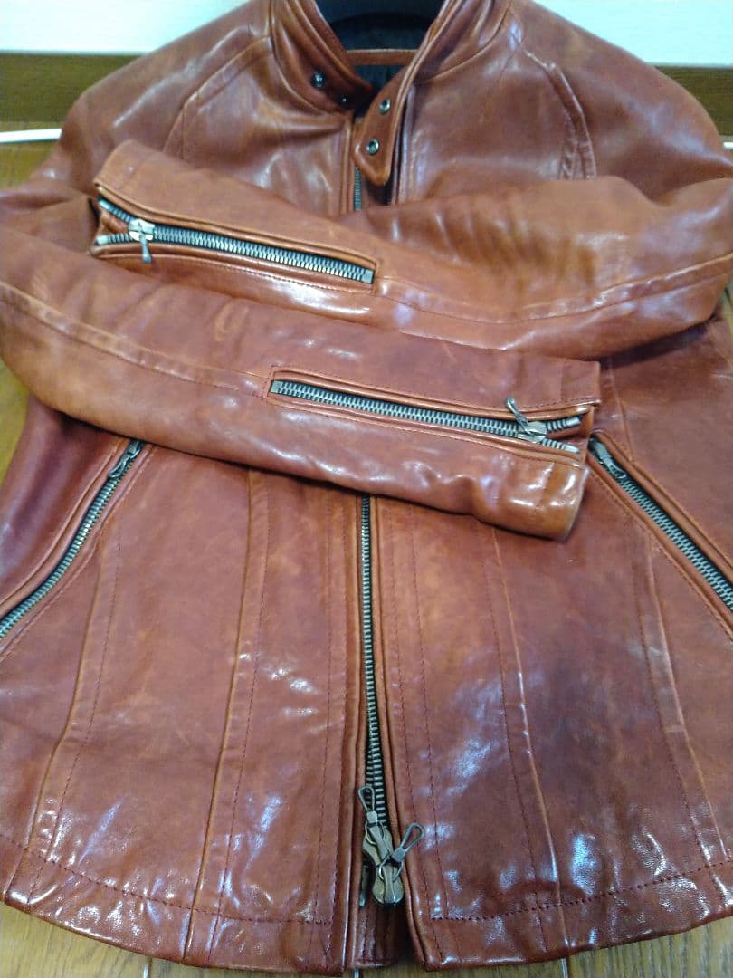 ジャックローズラブメゾン シングルライダースジャケット ホースハイド 馬革