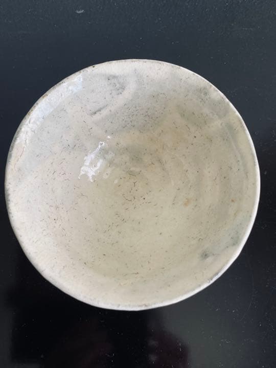 茶碗　無地刷毛目碗　杉本立夫　号は泥牛　　京都大吉主人　抹茶碗　桐箱入