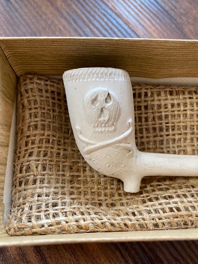 1900s'アンティークスカルパイプ 箱付き 古着 バイカー ロカビリー