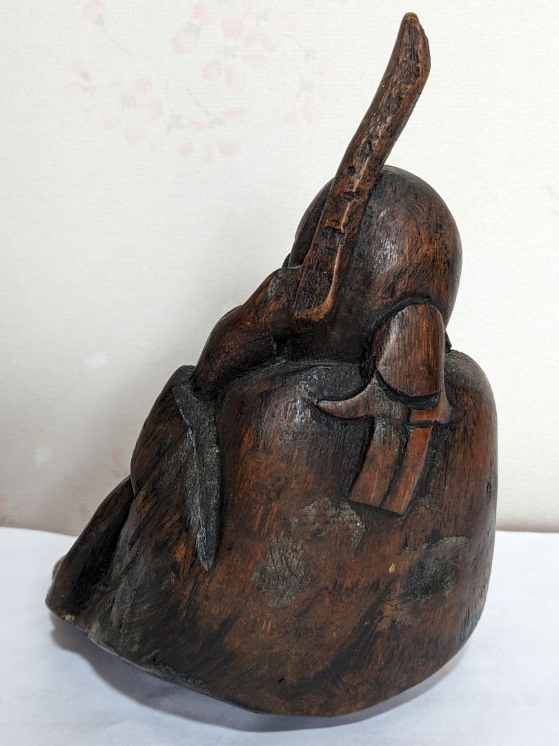 ♦中国古美術品 桃仙人 竹根 竹製 仏像 縁起物 置物 飾り骨董品コレクション