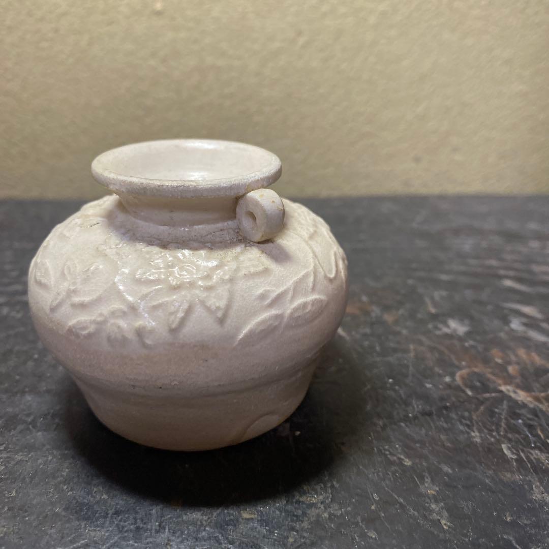 中国美術　古玩　白磁水滴