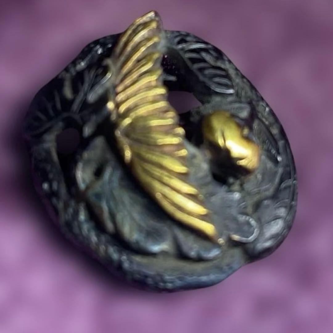 刀装具　2種2個　　武具　　目貫　　江戸時代　骨董　古道具