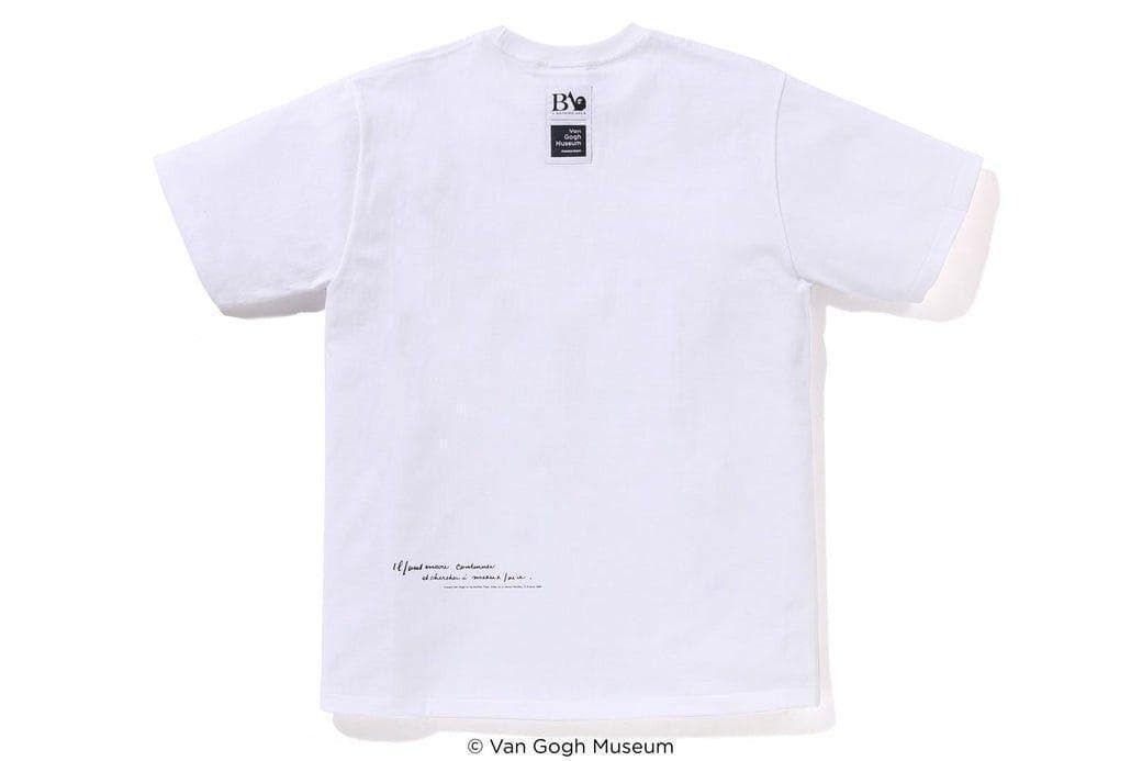 L　BAPE X VGM COLLEGE TEE　Tシャツ　白 ゴッホ　カレッジ