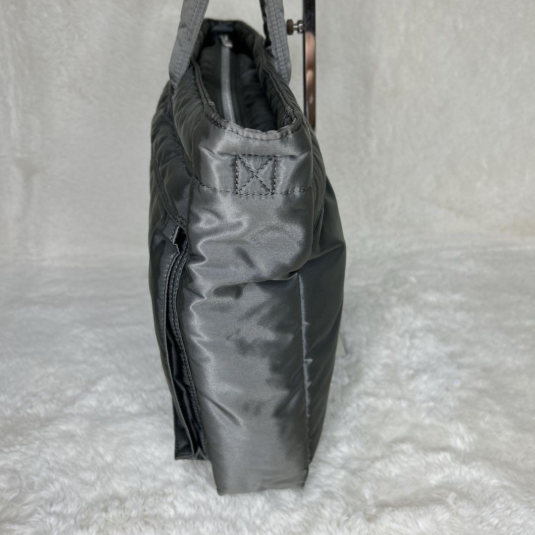 美品 廃盤品 ポーター タンカー 2WAYブリーフトートバック シルバーグレー