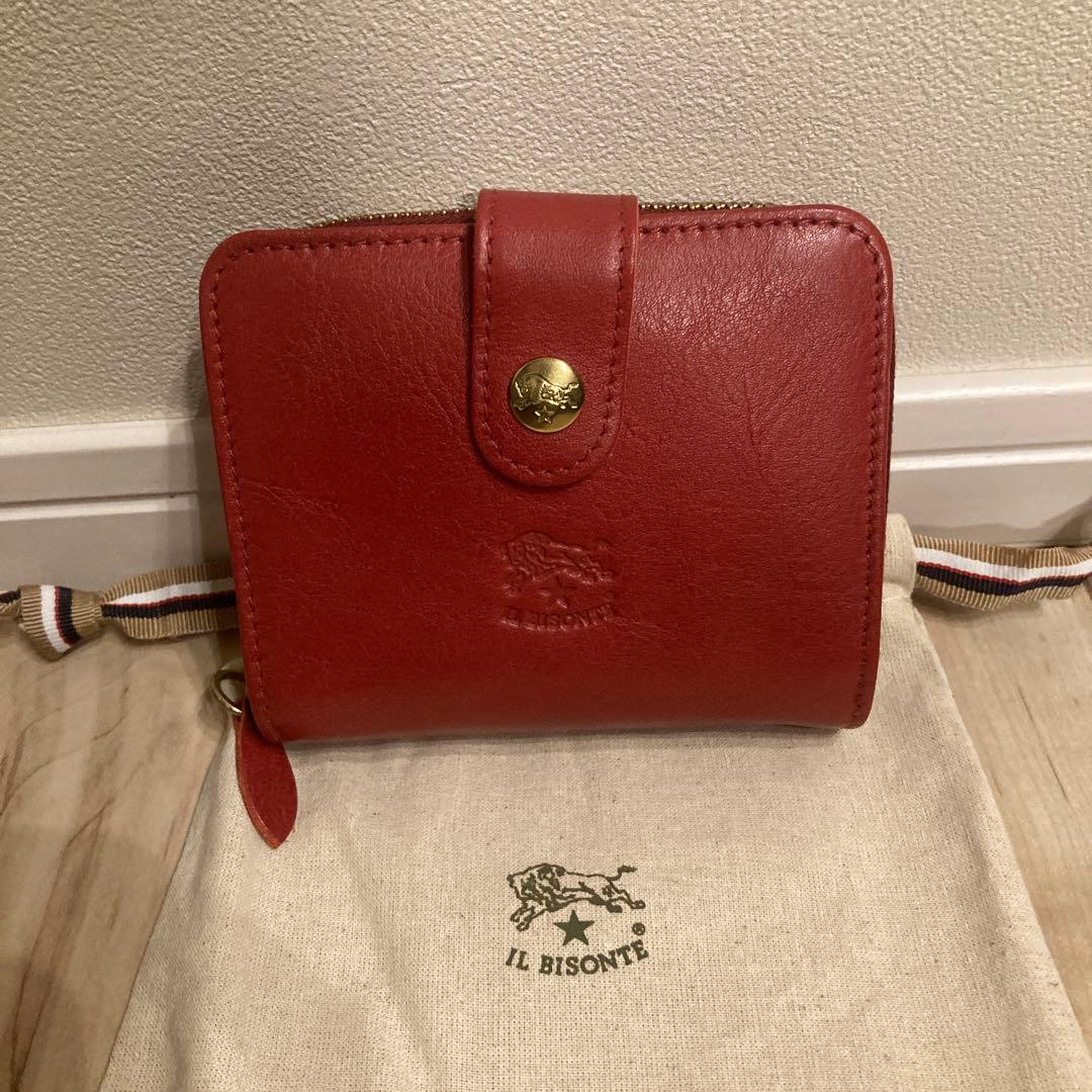 正規品　新品　未使用　イルビゾンテ　レッド　赤　二つ折り　財布　レザー