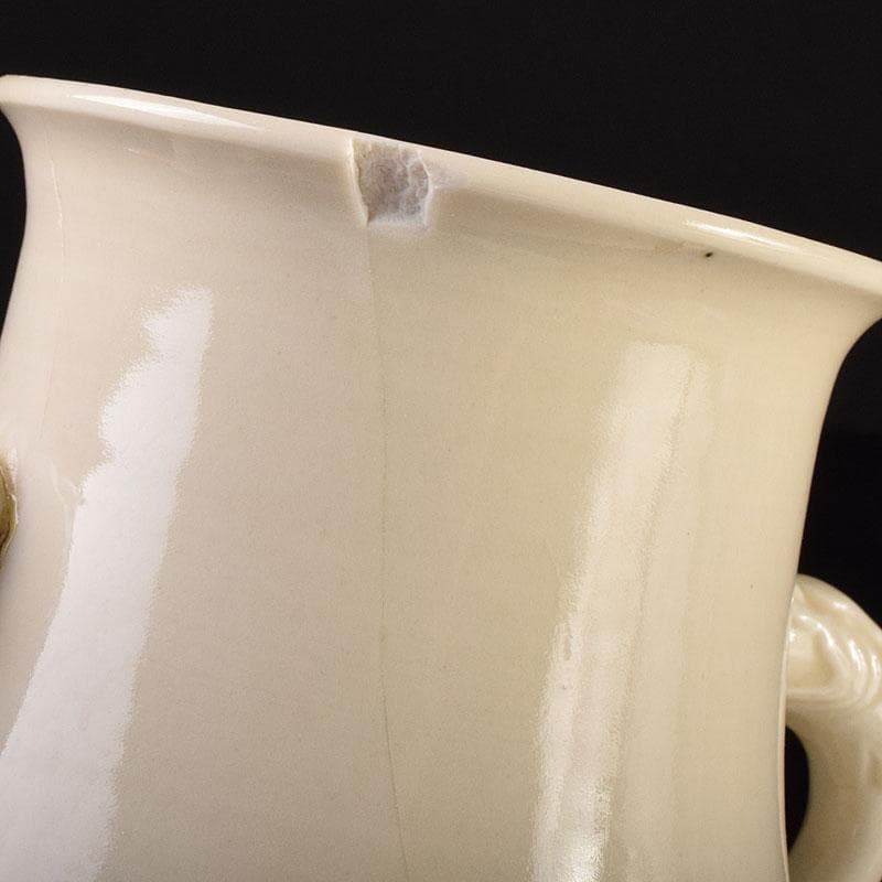 中国　徳化窯白磁　刻花文　双耳瓶　C　6946