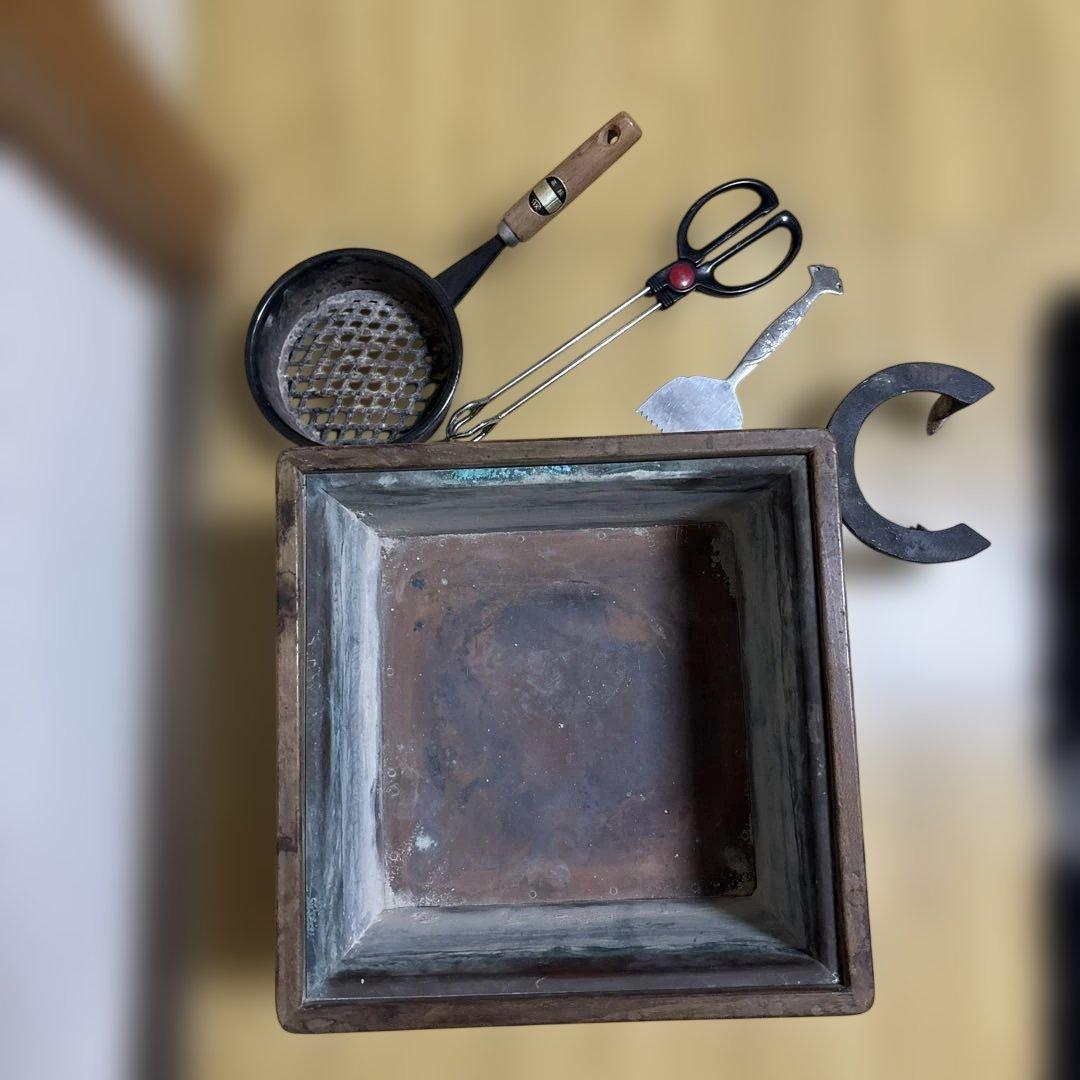 銅製火鉢と付属品セット