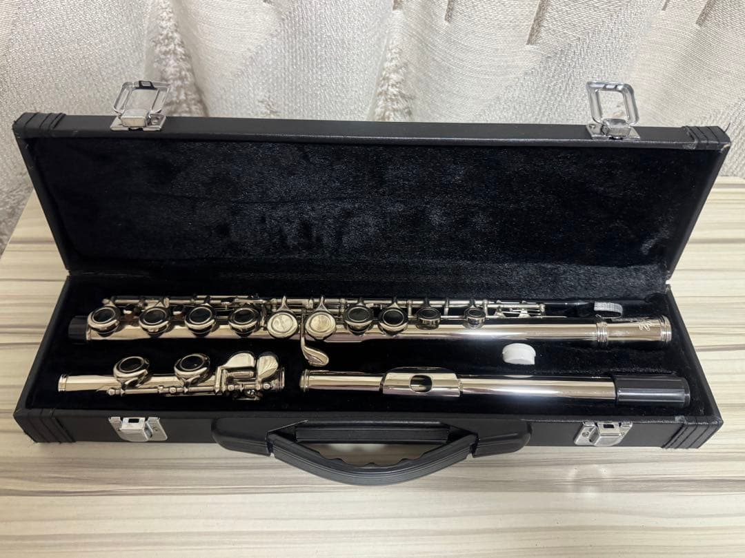 モ*読様 初心者向け ニッケルメッキ フルート C足部管 メタルポリッシュ付き