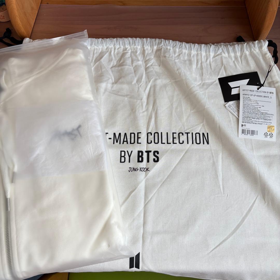 【未使用】BTS ジョングク　アーティストメイド　フーディー　L 白