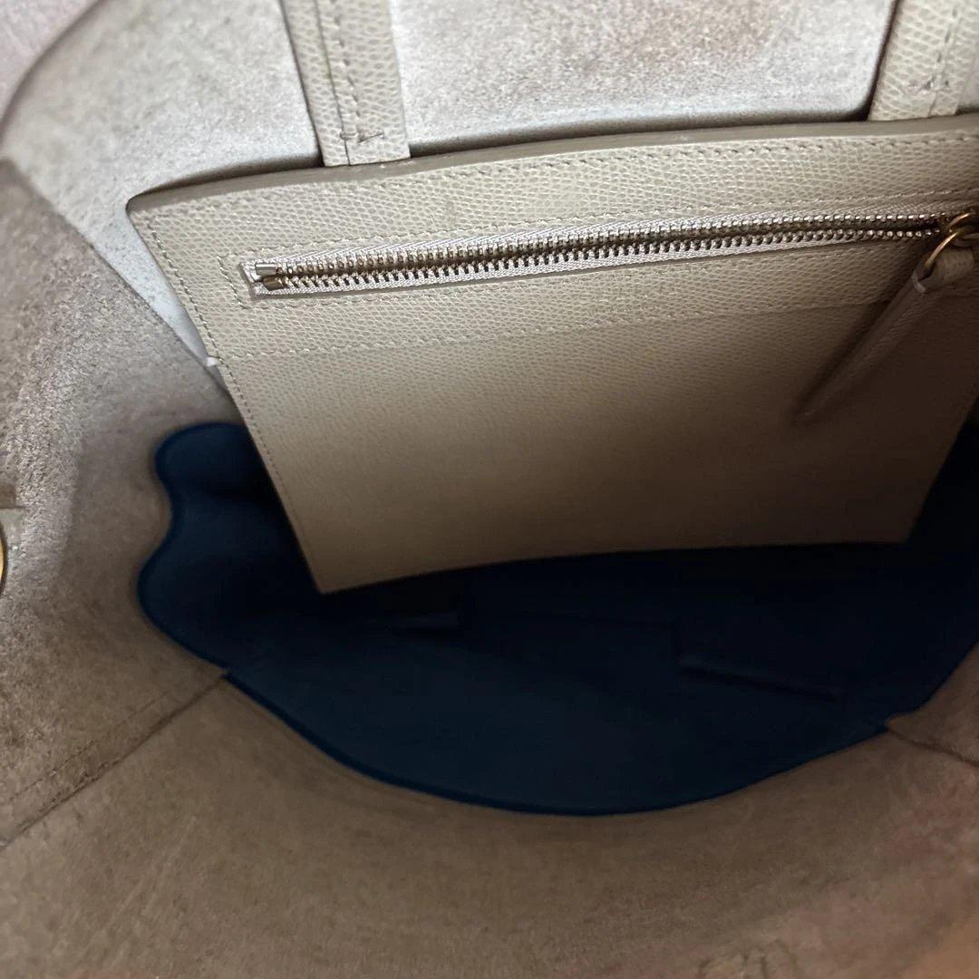 CELINE バイカラー　スモールカバ トートバッグ ベージュブルー フィービー