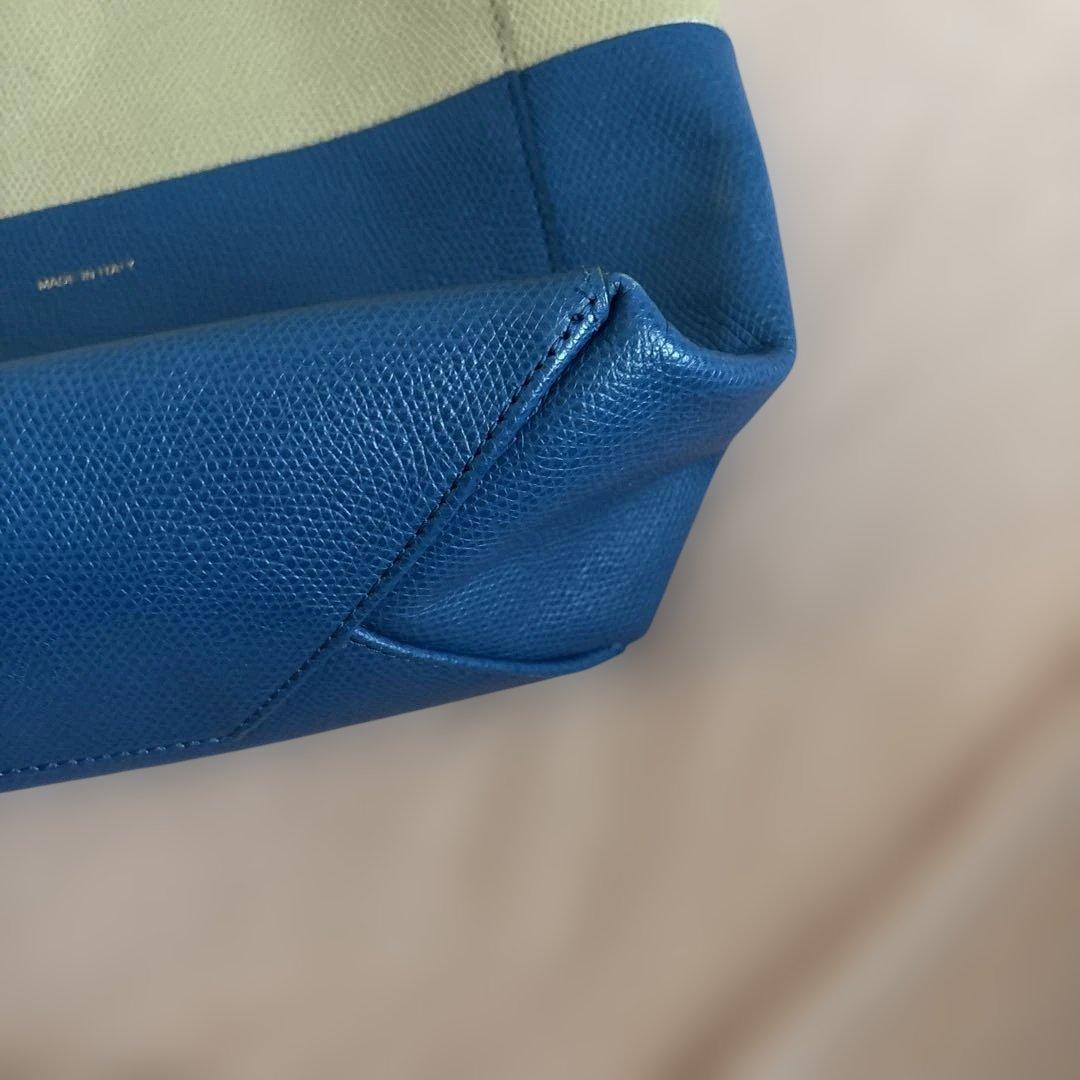 CELINE バイカラー　スモールカバ トートバッグ ベージュブルー フィービー