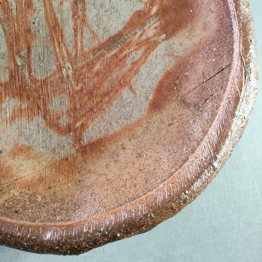 A895-5/備前焼/在銘/平鉢/大鉢/盛鉢/飾鉢/