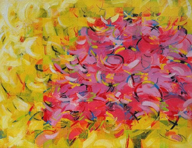 油絵 菅家令子 絵 絵画 インテリア 額付(銀) F4-080711 風景 桜