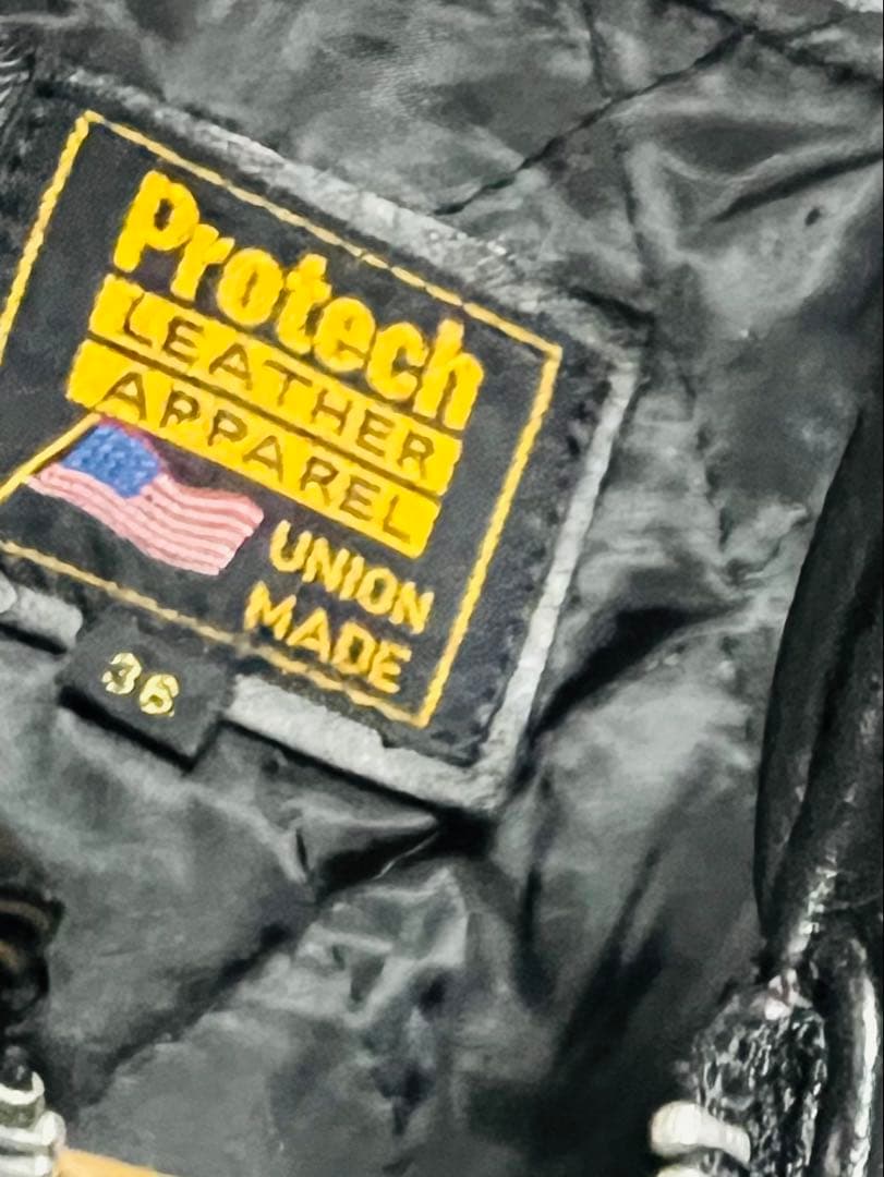 超光沢/豪華版 ライダース シングル アメリカ バイク 36 黒 USA製