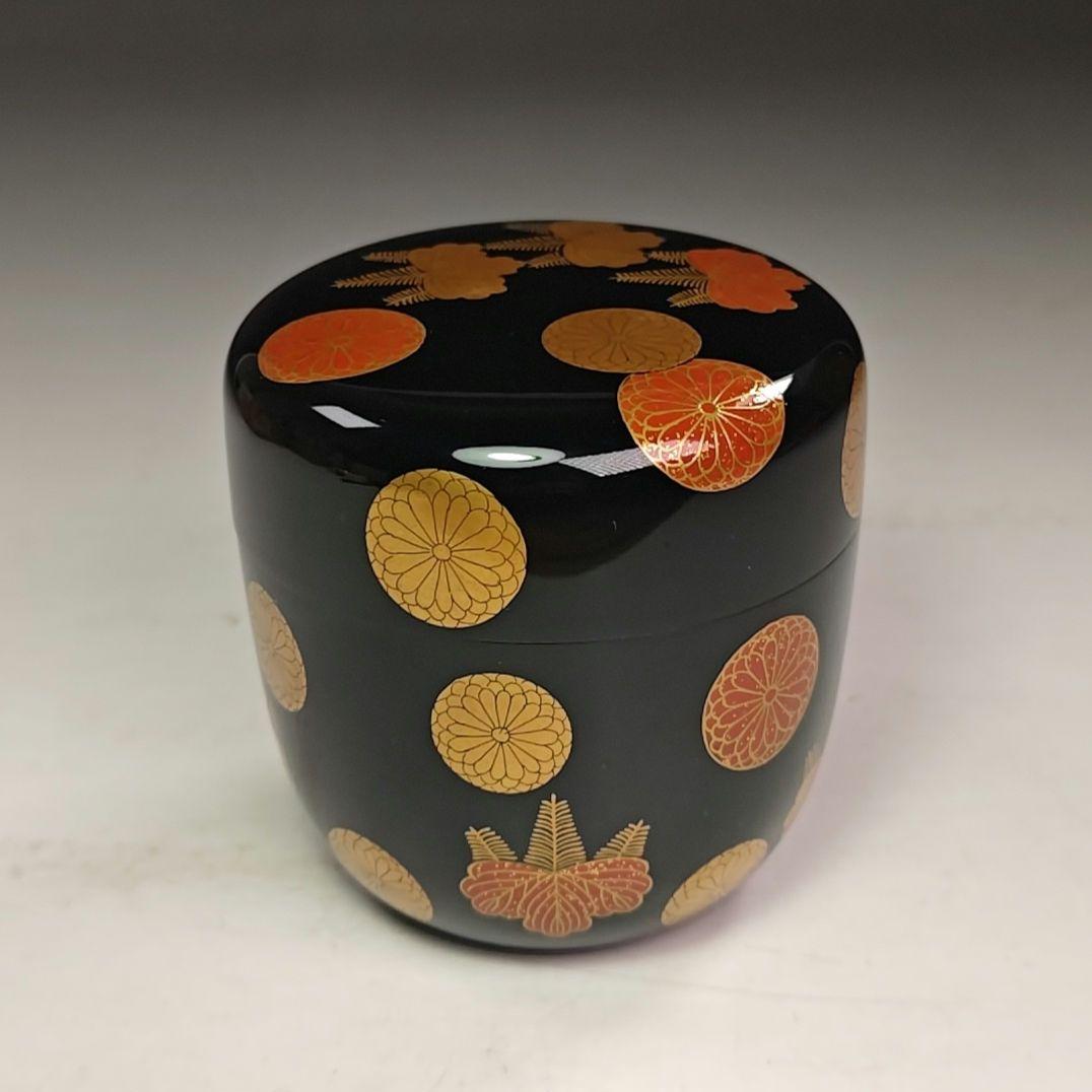 イ821 棗『鵬雲斎　花押　極箱』『漆匠川端近左』『菊桐　大棗』茶道具