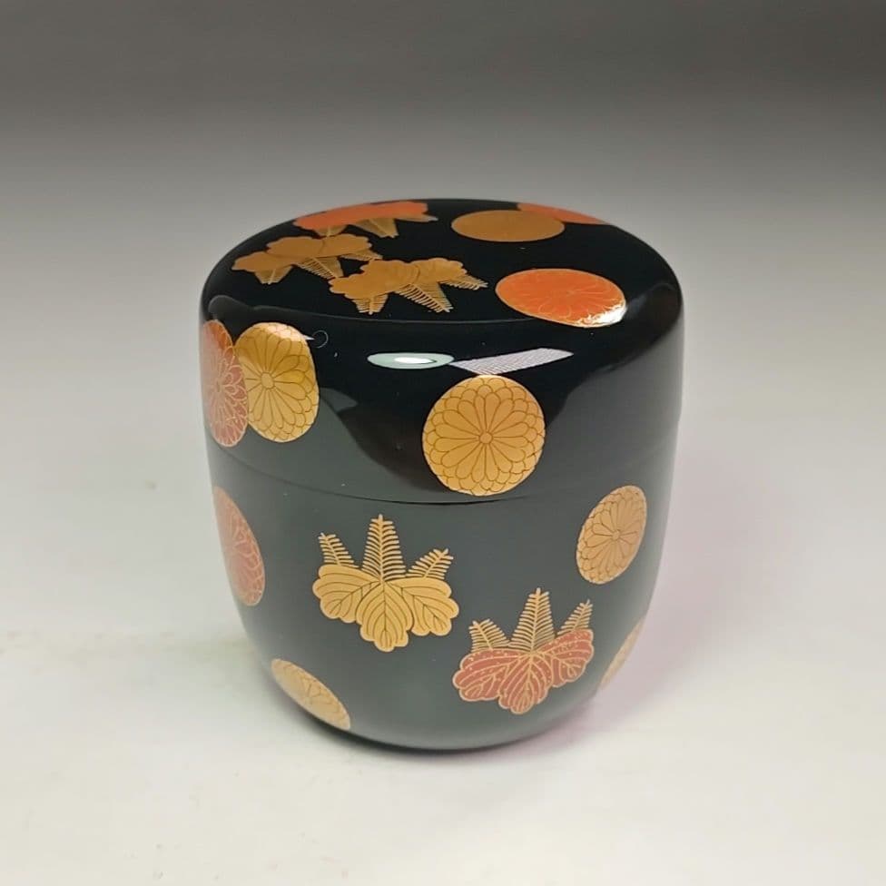 イ821 棗『鵬雲斎　花押　極箱』『漆匠川端近左』『菊桐　大棗』茶道具