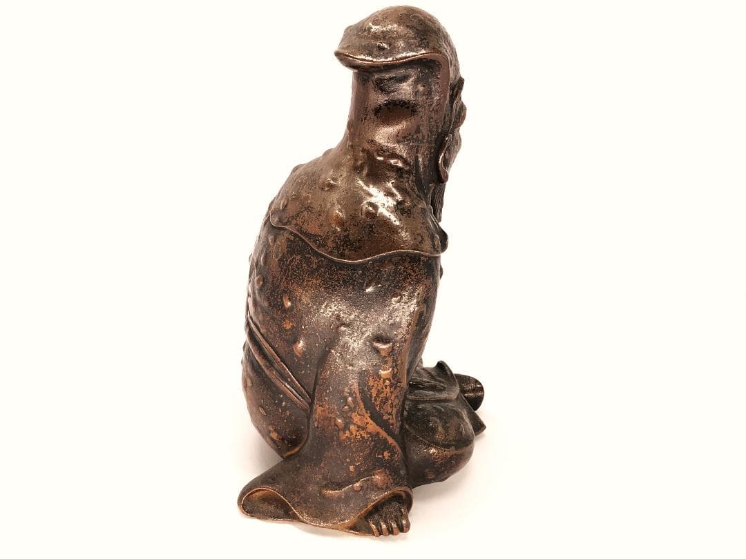 【 孔子坐像 伏香炉 】 備前丸長印　浜物　オパール　幕末～明治初期