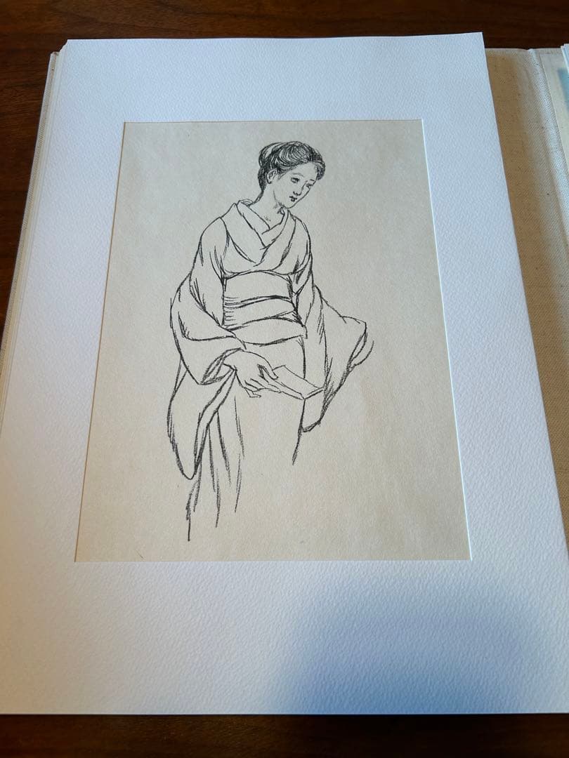 竹久夢二　YUMEJITAKEHISA手刷版　素描夢二の女　素描1枚摺50枚入