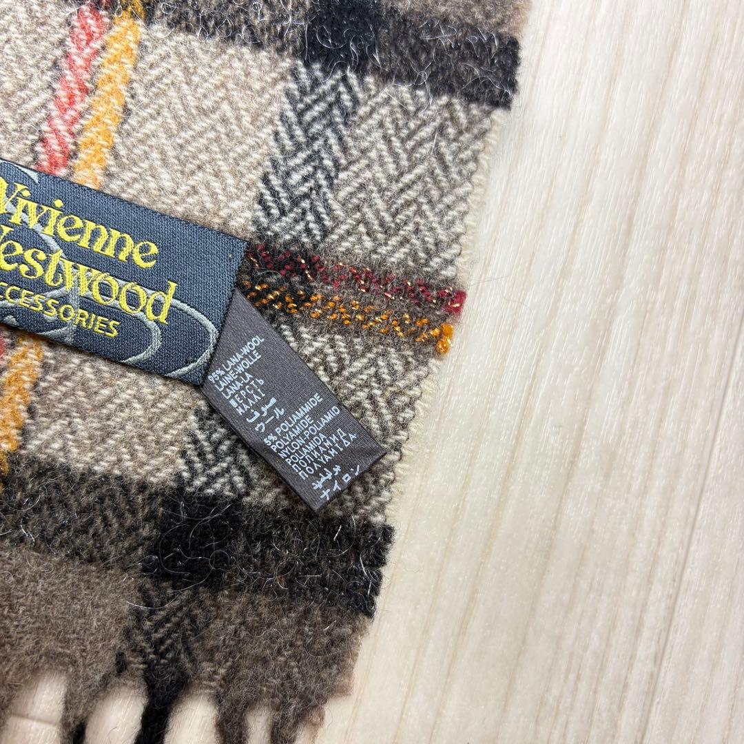 ☆ ヴィヴィアンウエストウッド ウール チェック マフラー オーブ オーヴ