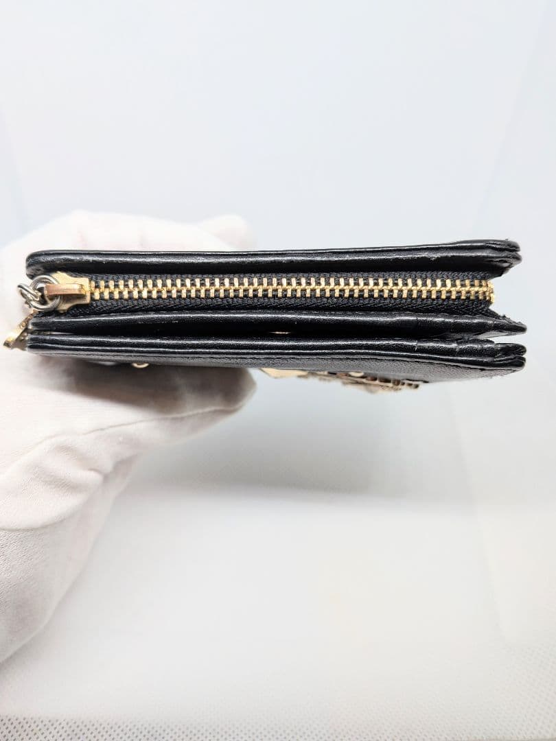 ❦ANNA SUI ❦　ブラック 二つ折り財布 ✯星月✯デザイン