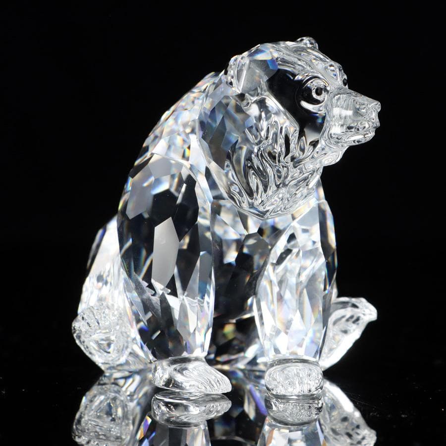 Y2435-10 スワロフスキー クリスタル グリズリー 熊 オブジェ