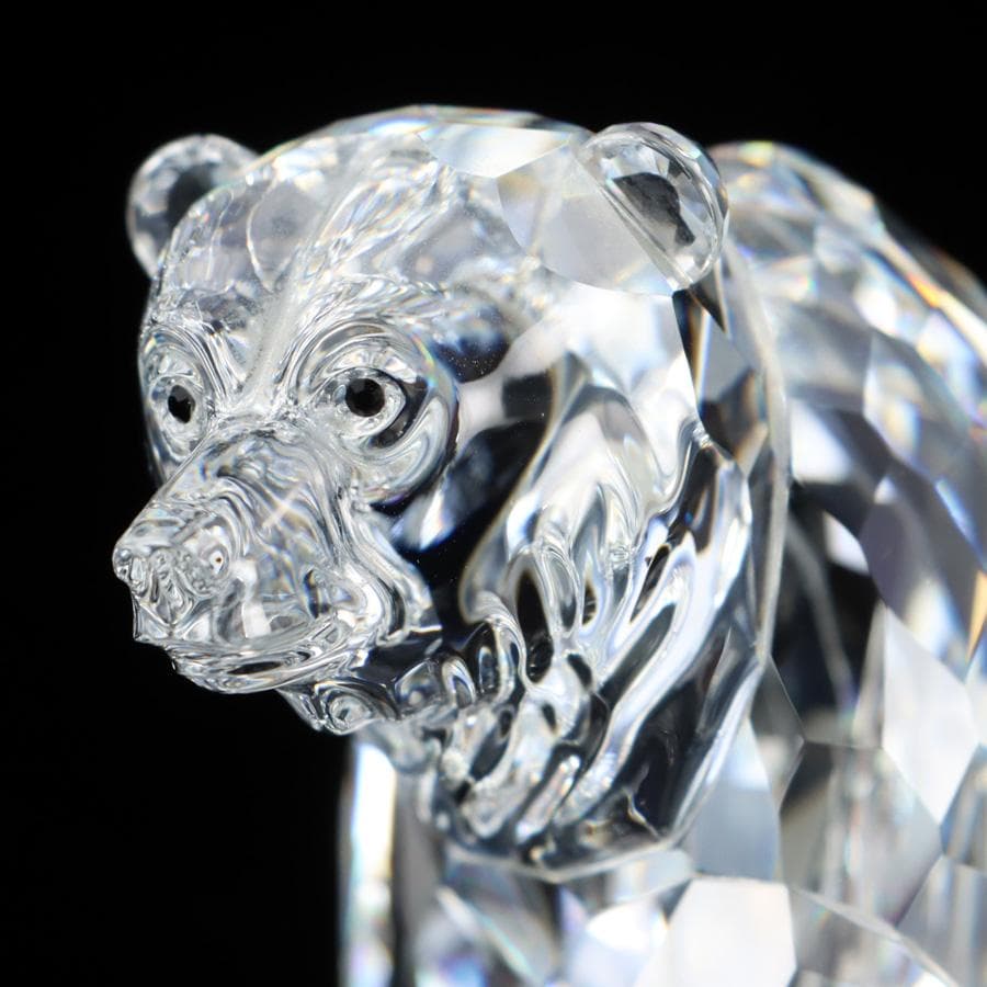 Y2435-10 スワロフスキー クリスタル グリズリー 熊 オブジェ