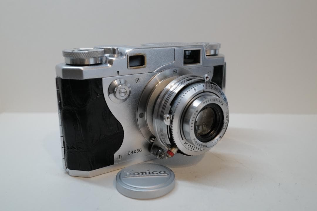 整備済 コニカ Konica II ワニ本革張替済 レンジファインダーカメラ
