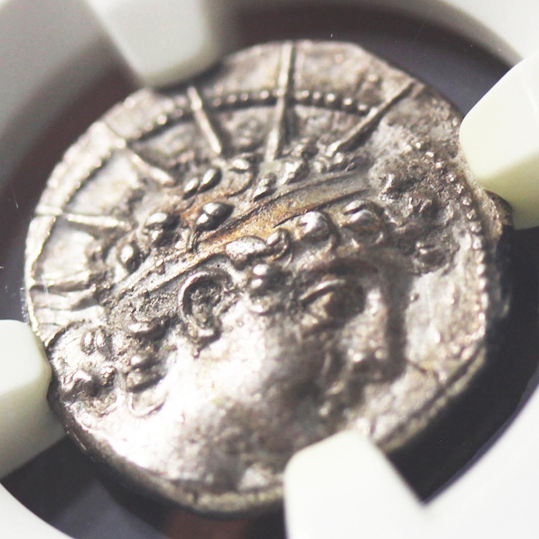 アンティオコス6世【Ch AU NGC】セレウコス朝シリア　ドラクマ銀貨