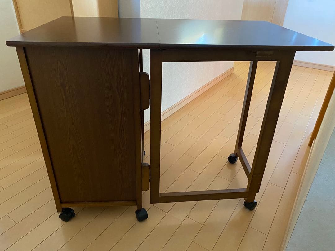 【tekkamaki816】木製ミシン台　折りたたみ式