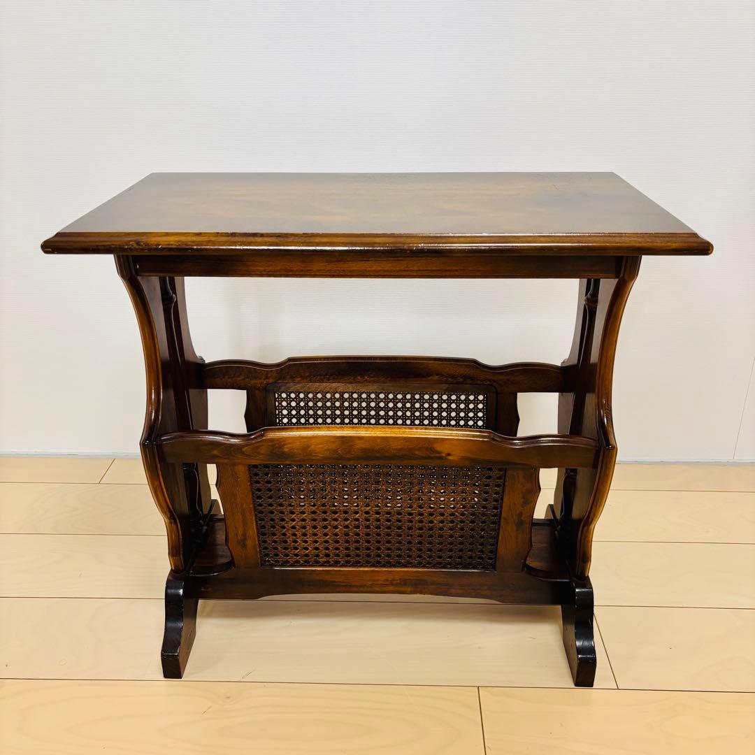 【希少品】カリモクkarimoku コロニアル サイドテーブル マガジンラック付