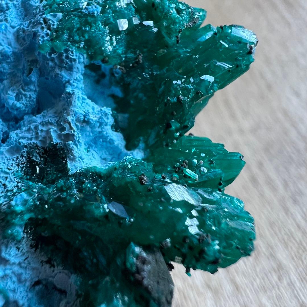 ダイオプテーズ クリソコラ 共生 鉱物 標本 原石