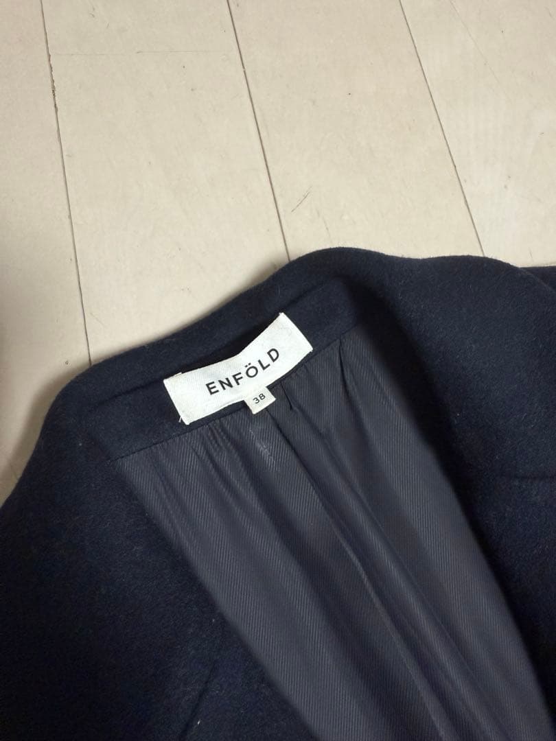 ENFOLD★ネイビー★チェスターコート★38サイズ