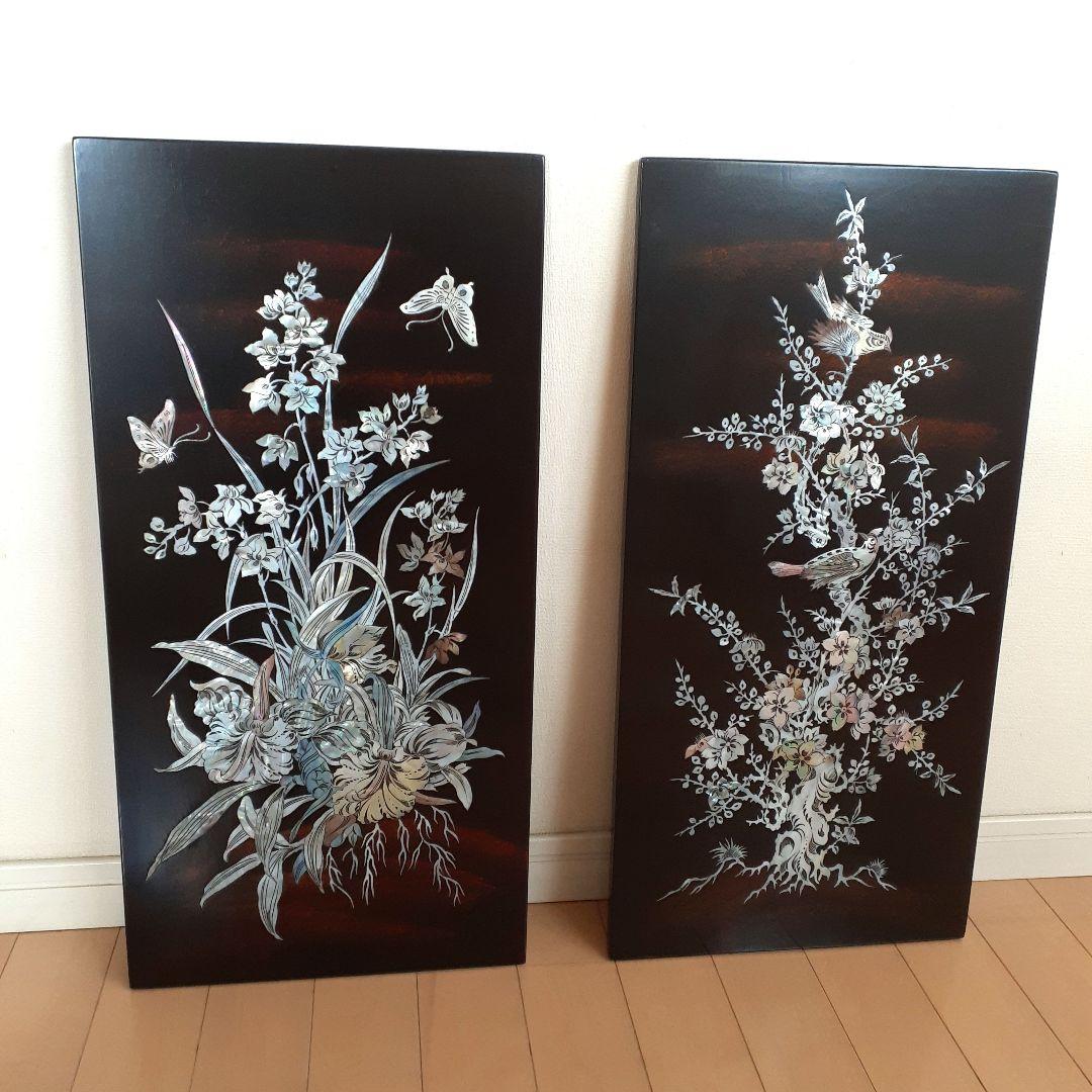 AIchemyです　螺鈿細工 骨董品 古美術 工芸品 壁掛絵画