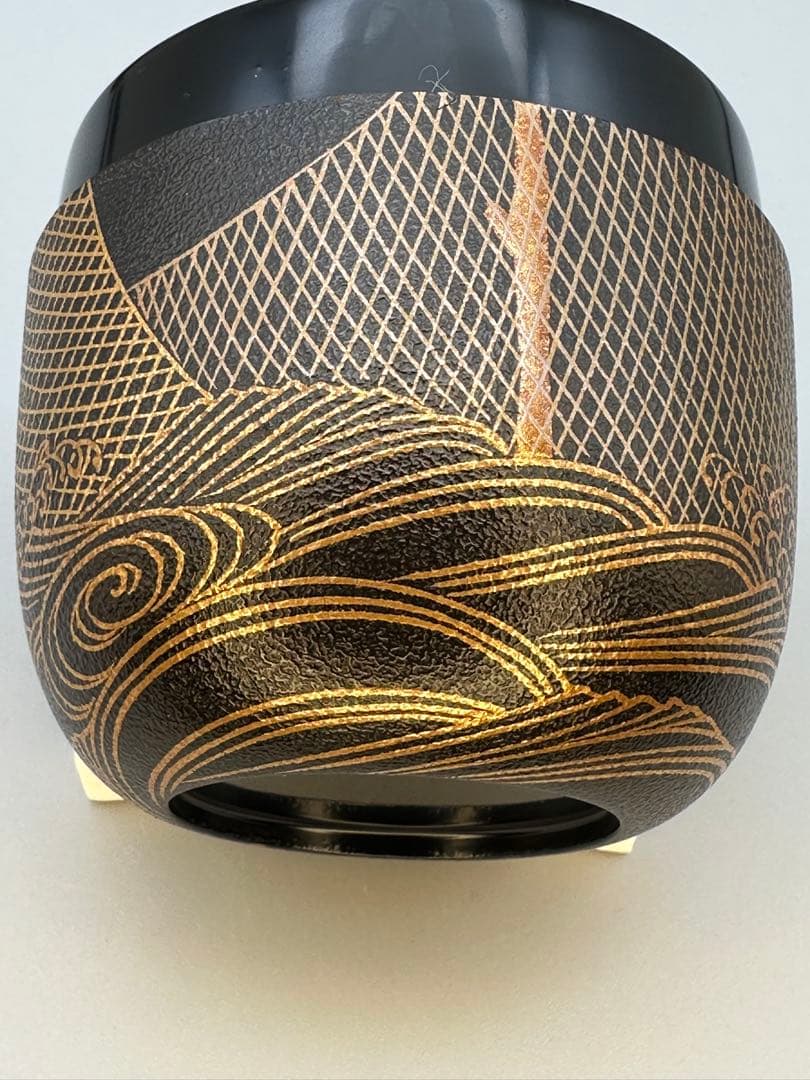 茶道具　棗　目代春帆　網干塩釜図