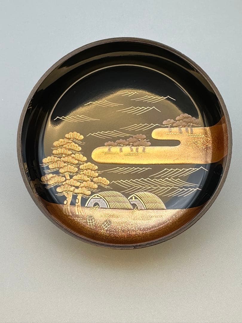 茶道具　棗　目代春帆　網干塩釜図