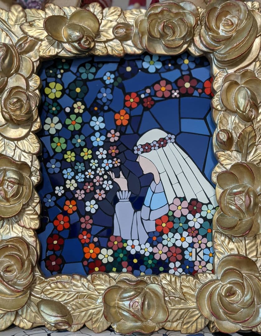 モザイクタイル絵　F3号パネルのみ『花ふぶき』