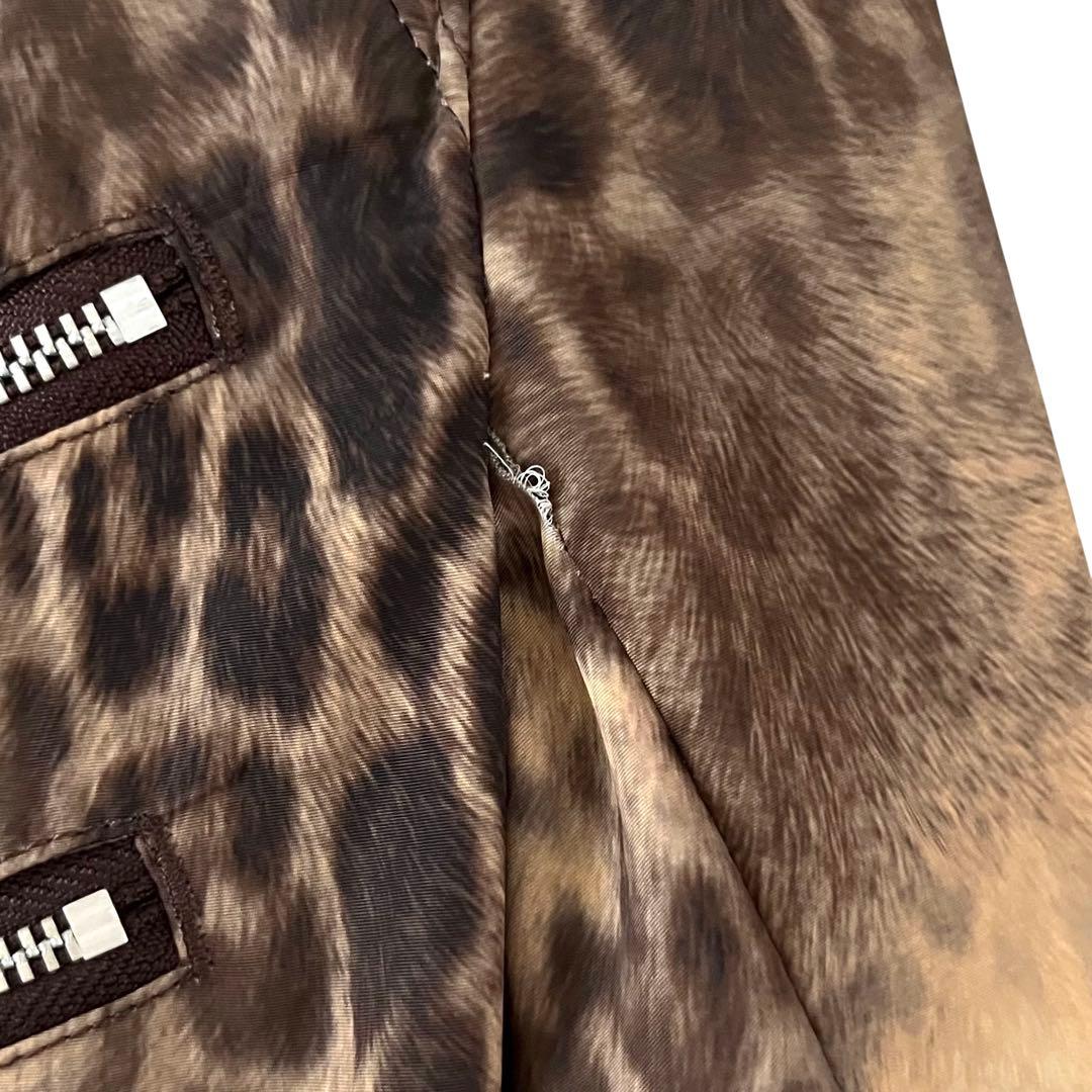 00s TORNADO MART ヒョウ柄 ポリ ライダースジャケット グランジ