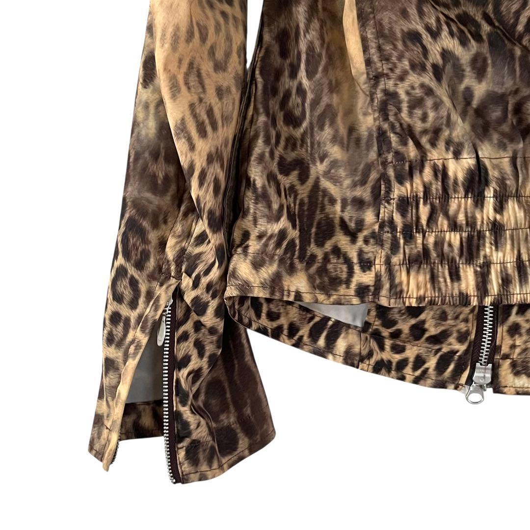 00s TORNADO MART ヒョウ柄 ポリ ライダースジャケット グランジ