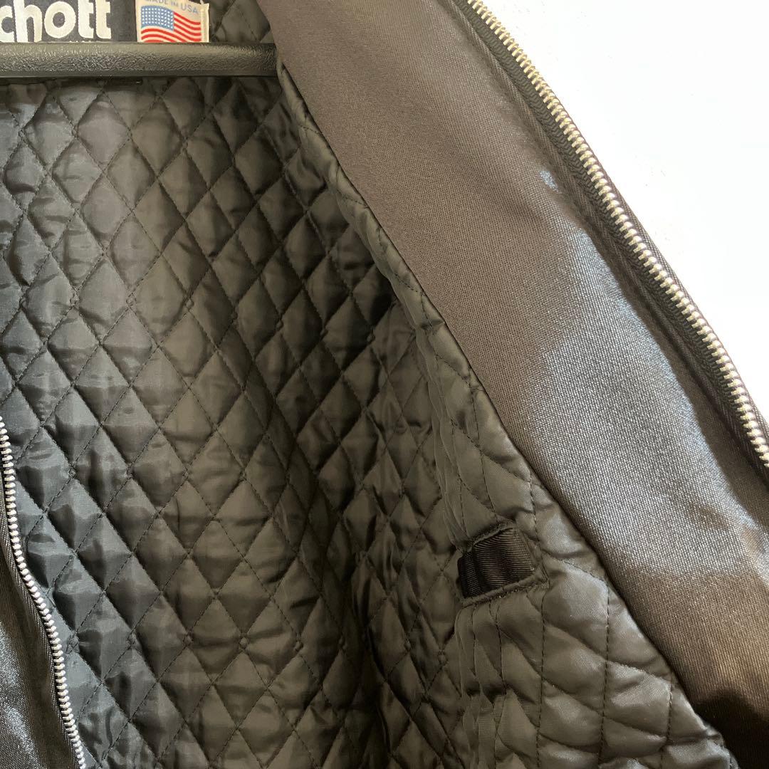 Schott ナイロン製シングルライダースジャケット Sサイズ　黒