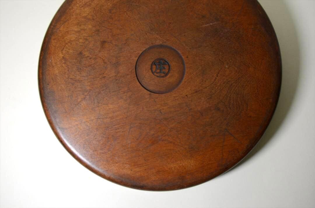 昭和時代　木製　くり抜き盆　盃入れ　アンティーク