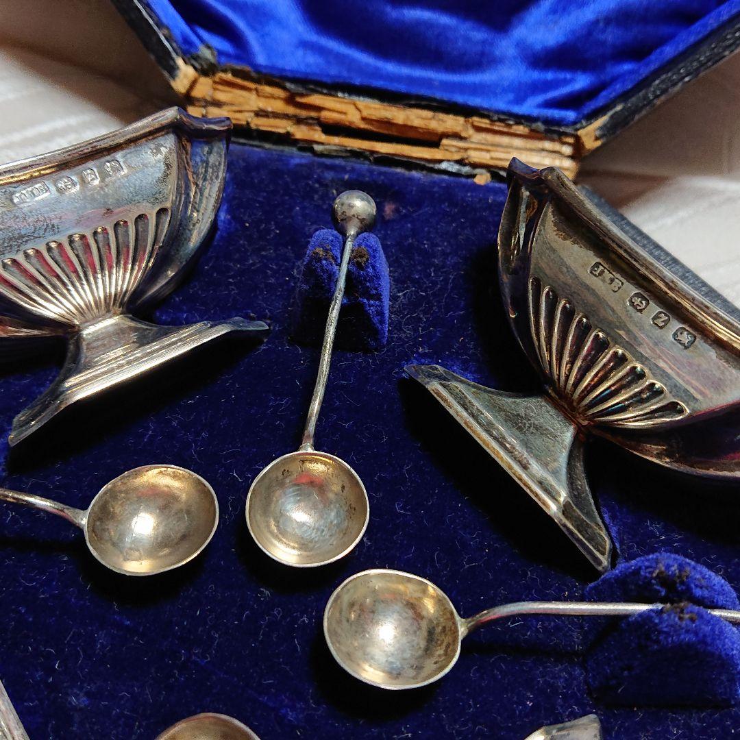 1897～1899年製「英国純銀 調味料入れ」四客