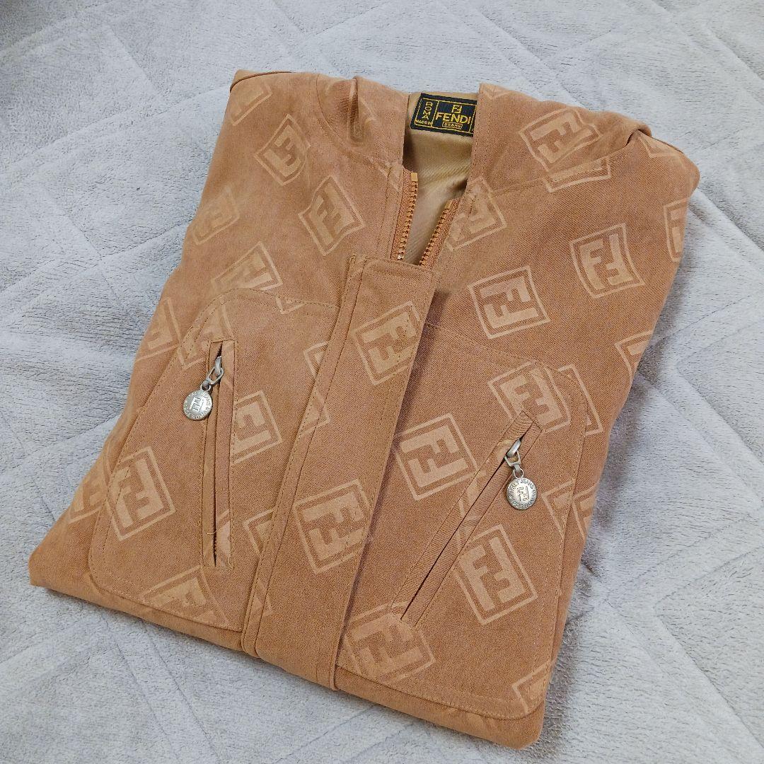 FENDI フェンディ ベージュ ヴィンテージ フード付き モノグラムジャケット