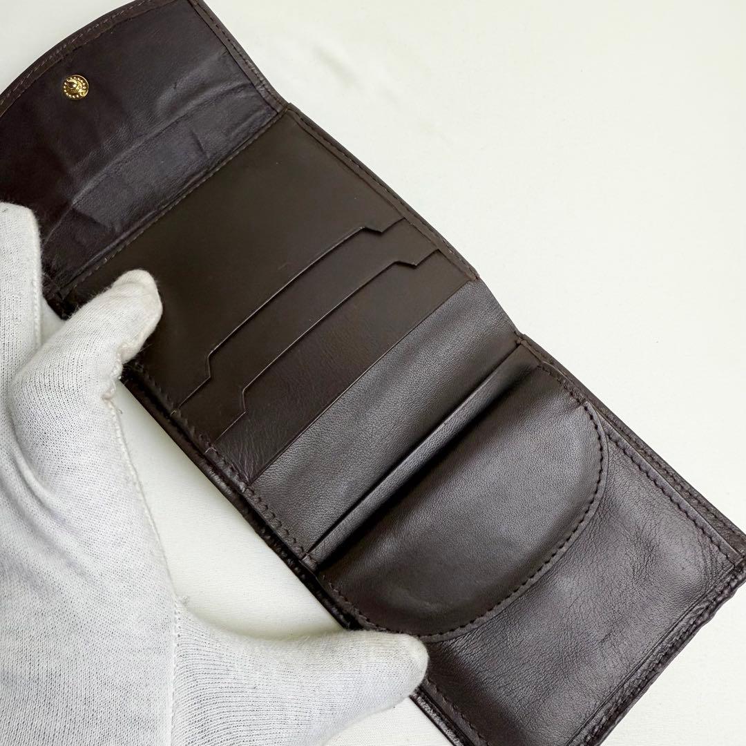 【大人気】Burberry 三つ折り財布 ノバチェック シャドーホース レザー