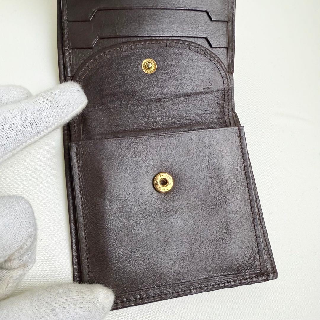 【大人気】Burberry 三つ折り財布 ノバチェック シャドーホース レザー