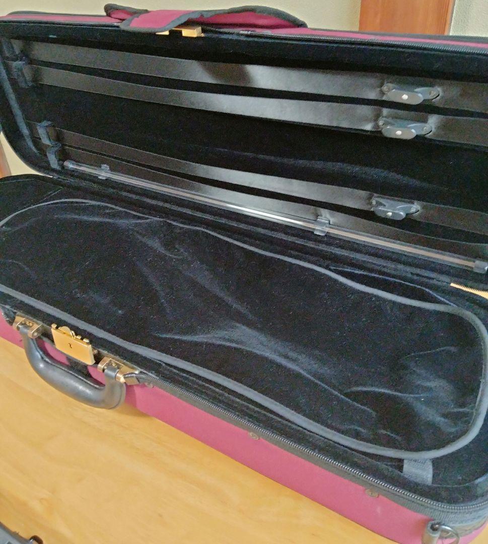 スーパーライト　4/4バイオリンケース　四角赤　バーガンディ