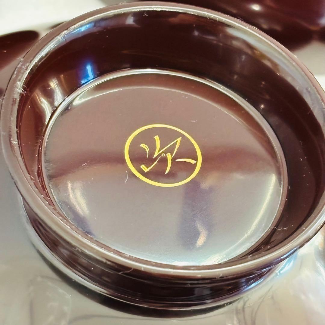 ⭐️【 新品 】川連漆器 天然木漆器 沈金 唐草牡丹彫蒔絵 蓋付き椀揃 5客⭐️