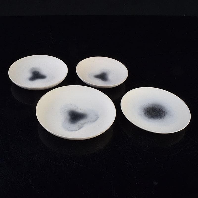 深草焼　染付　四ッ盃　明治期　時代箱　N　R9296