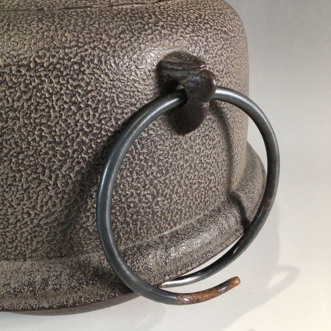 Ｐ５２　茶釜　『人間国宝　高橋敬典造』『真形羽釜』　共箱　茶道具