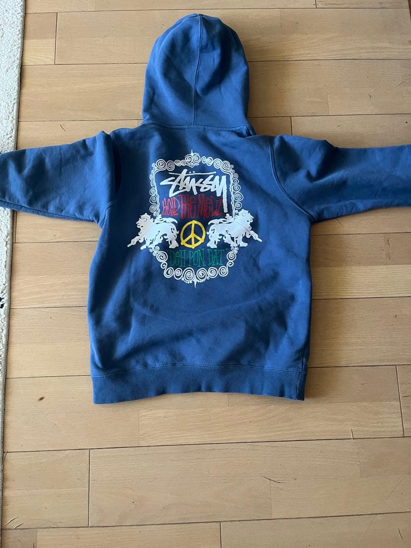 Stussy ブルー パーカー M