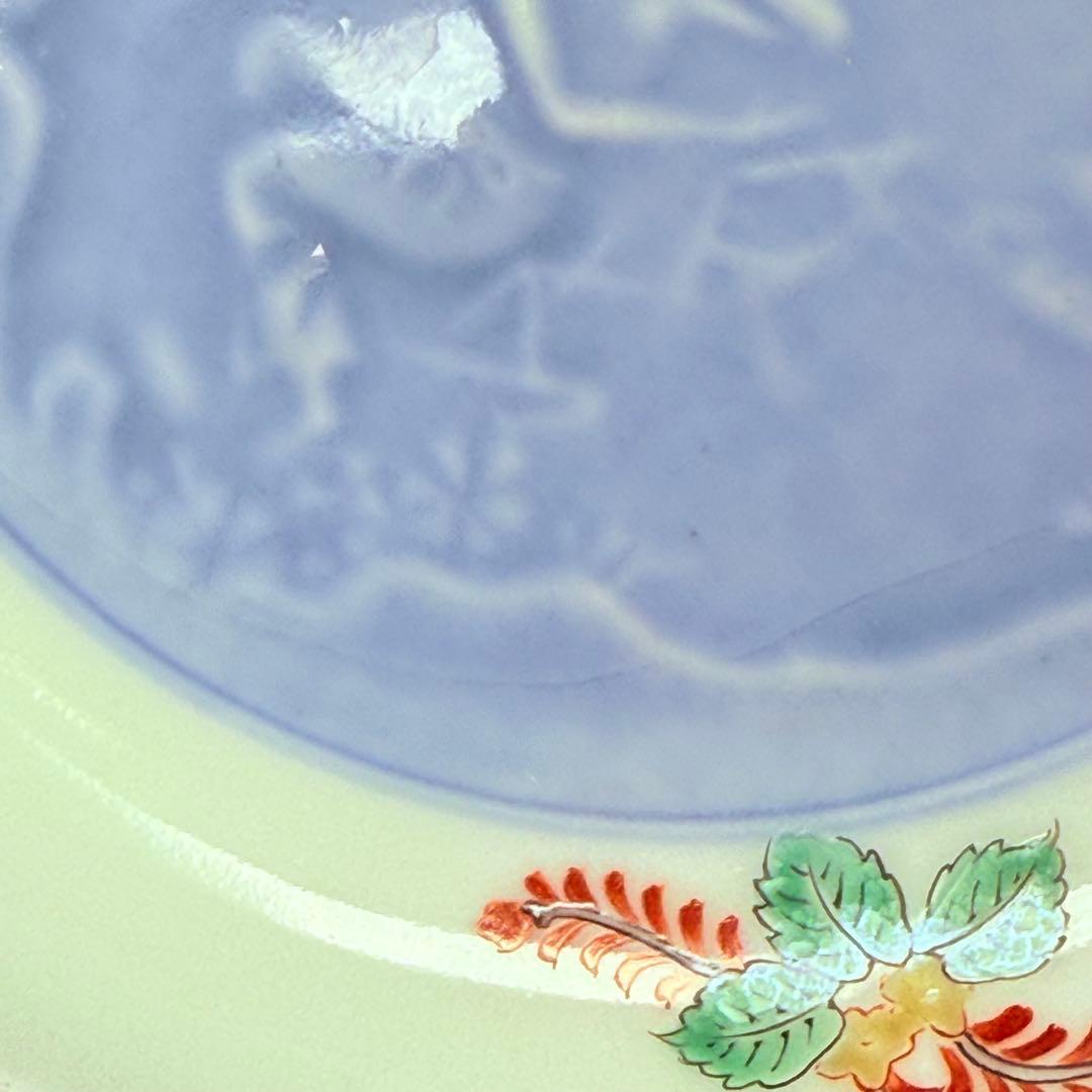 十二代　柿右衛門　陽刻鳳凰文銘々皿　5枚　共箱　渦福　大珍品　骨董　古美術